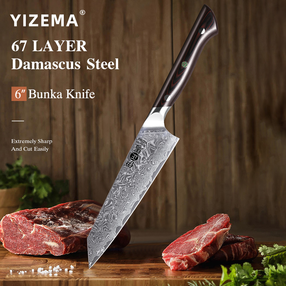 High Tech Kitchen Accessories - YIZEMA 6 inch Bunka-mes, hoogwaardig Japans